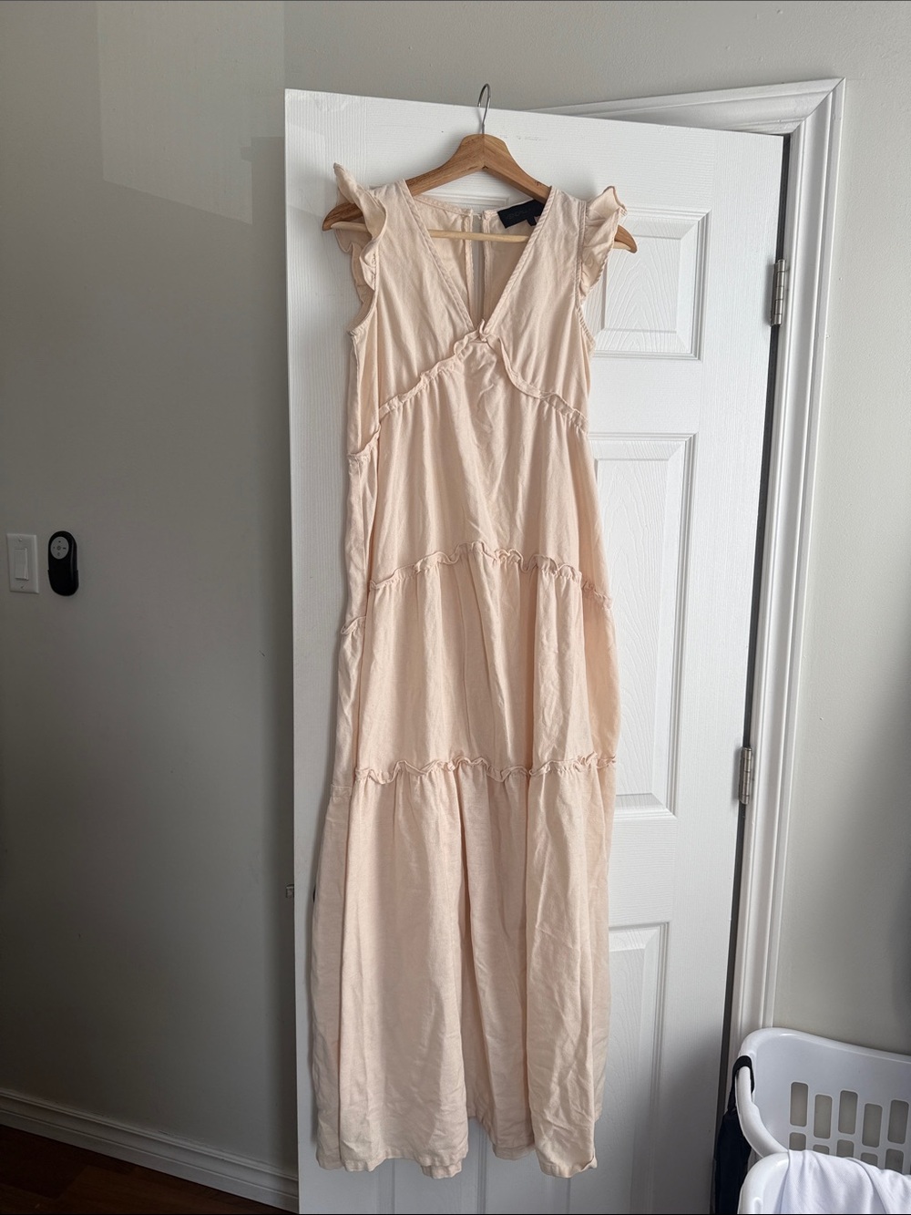 Kendall & Kylie Cream Ruffle Maxi Dress